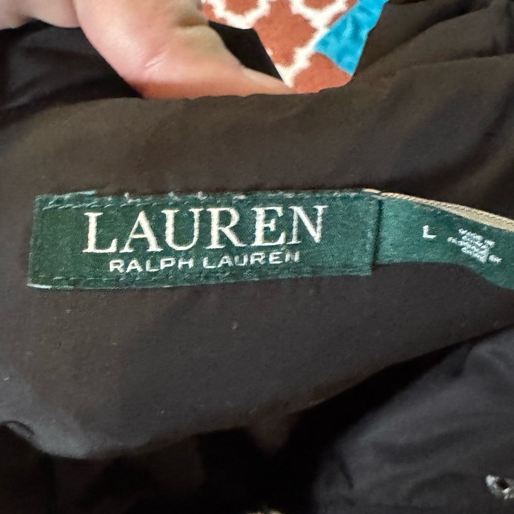 Lauren Ralph Lauren Black Hooded‎ Anorak Jacket Drawstring Waist Size L - Picture 3 of 4